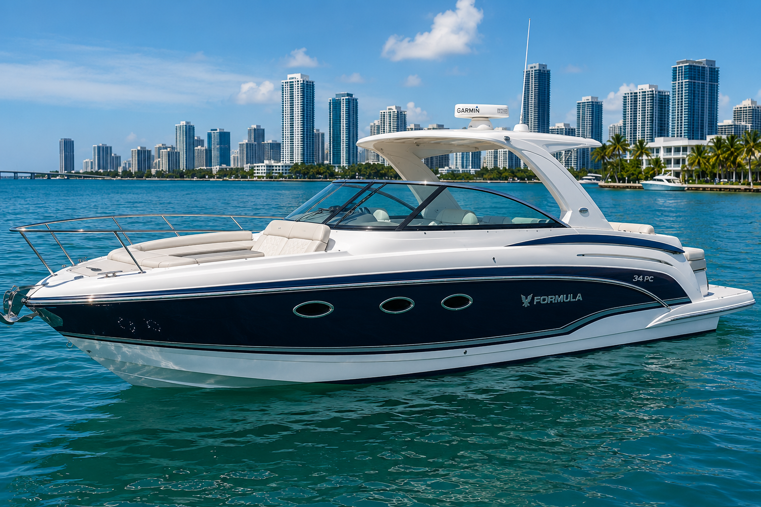 Luxury yacht on blue water