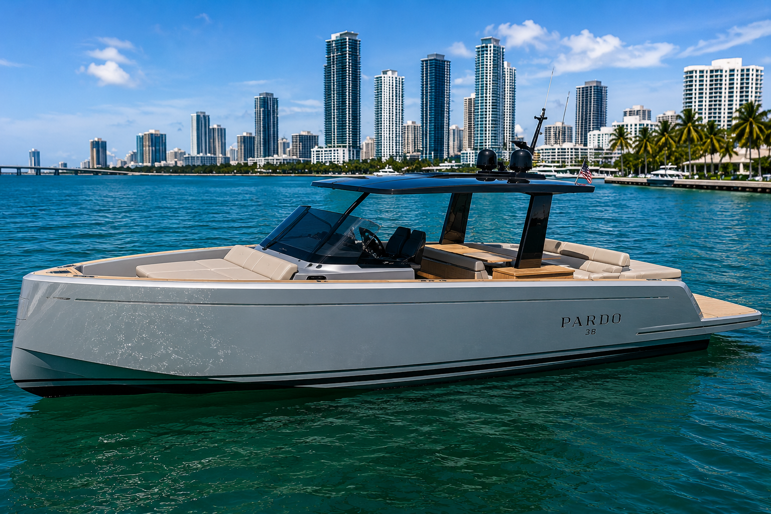 Luxury yacht at sea